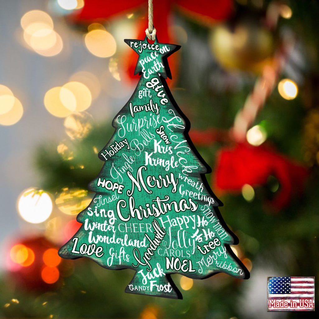 G.DeBrekht Merry Christmas Tree Ornaments, Set of 2