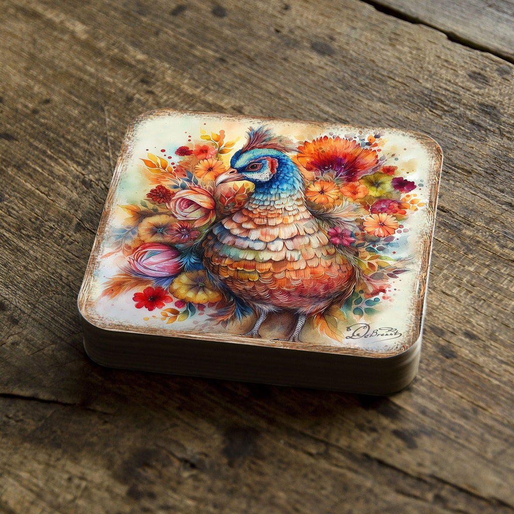 G.DeBrekht Turkey Cork-Backed Coasters, Set of 4