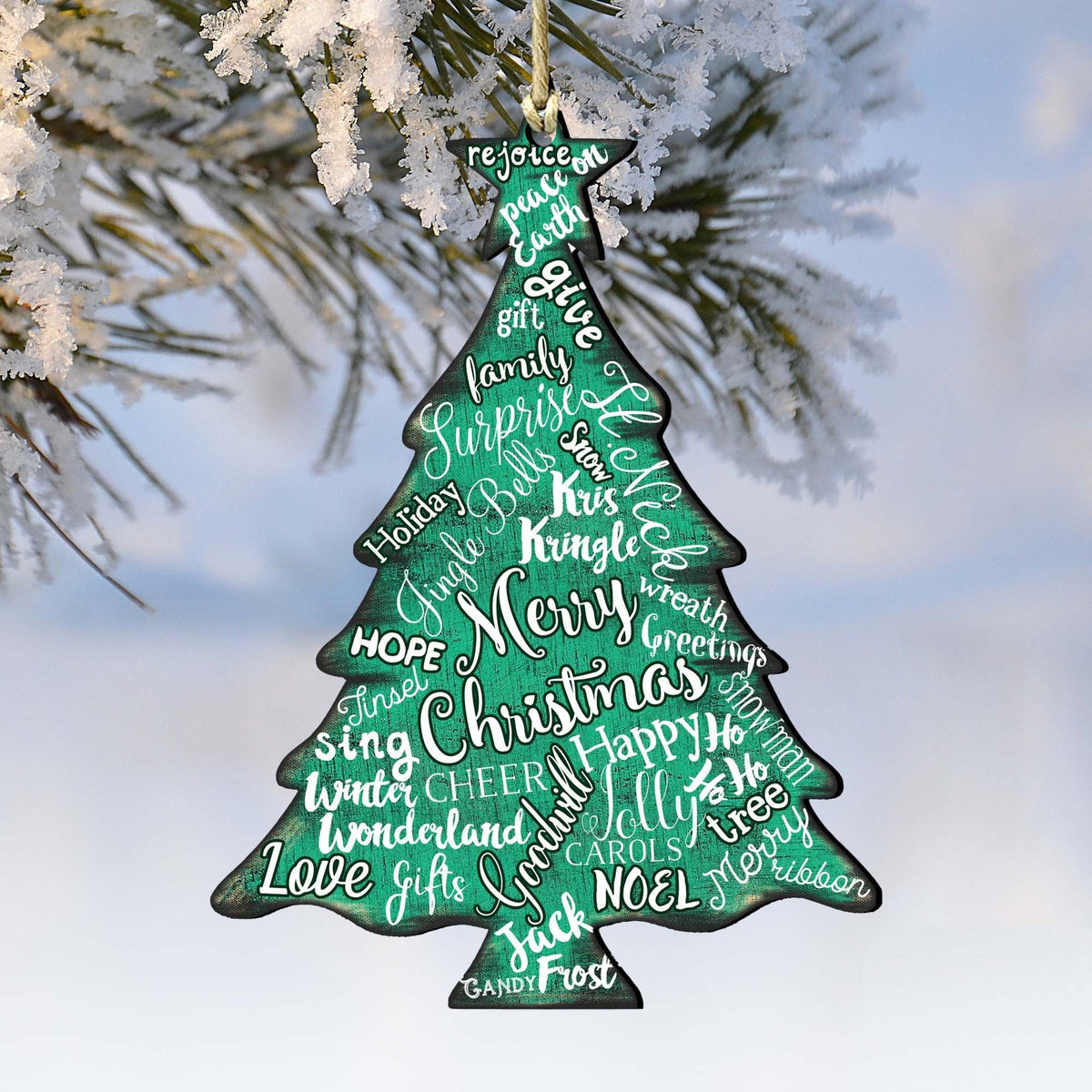 G.DeBrekht Merry Christmas Tree Ornaments, Set of 2