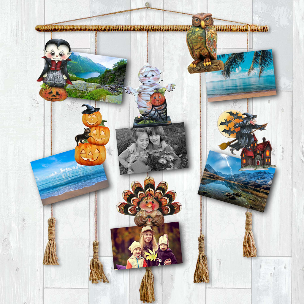 Happy Halloween Wooden Clip-On Ornaments, Set of 6