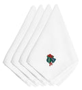 Red & Green Ornament Embroidered Napkins, Set of 4