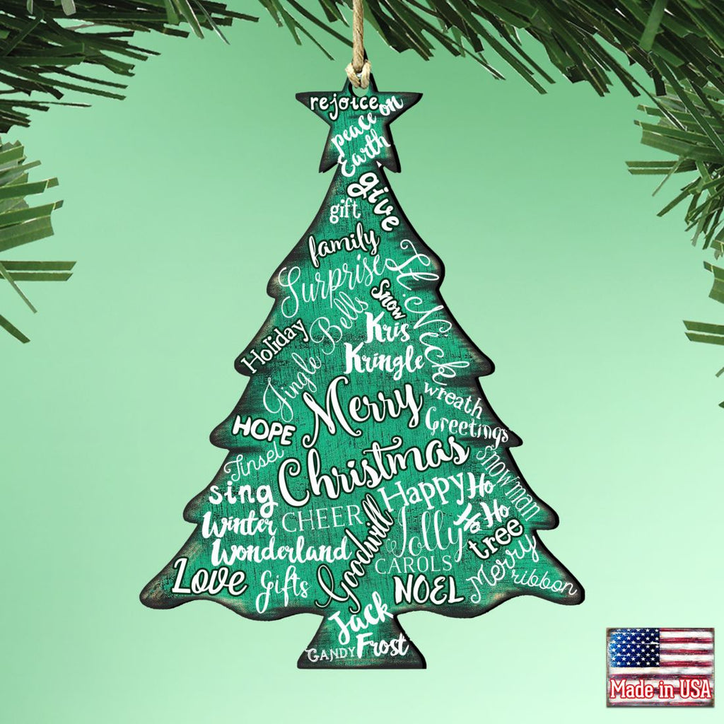 G.DeBrekht Merry Christmas Tree Ornaments, Set of 2
