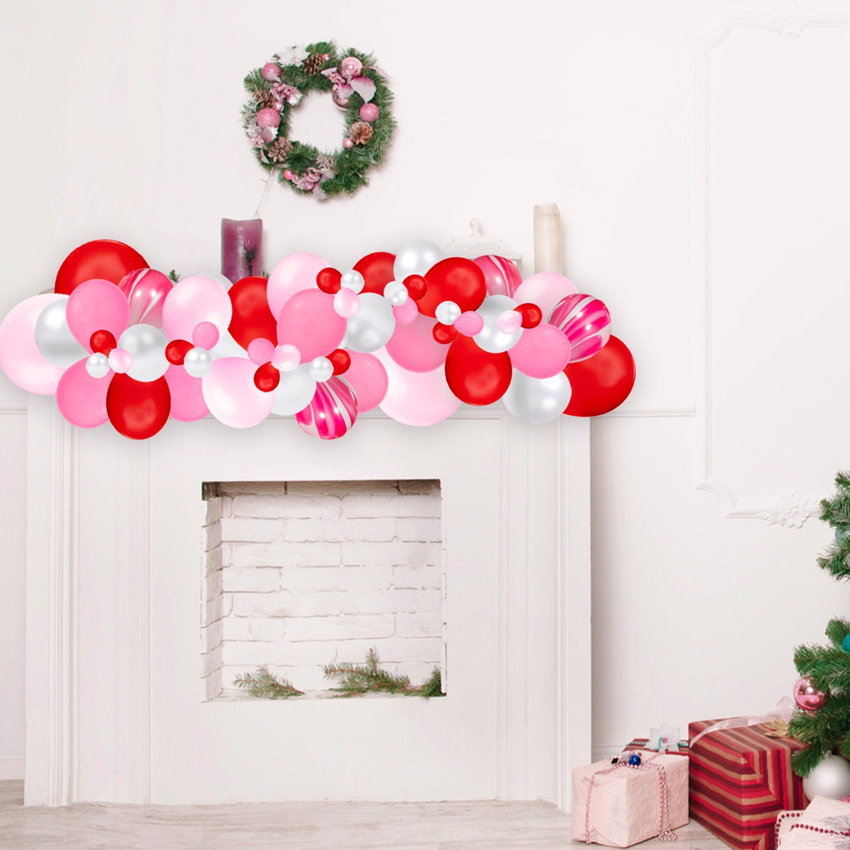 Ellie's Peppermint Red & Pink Christmas Balloon Garland Kit