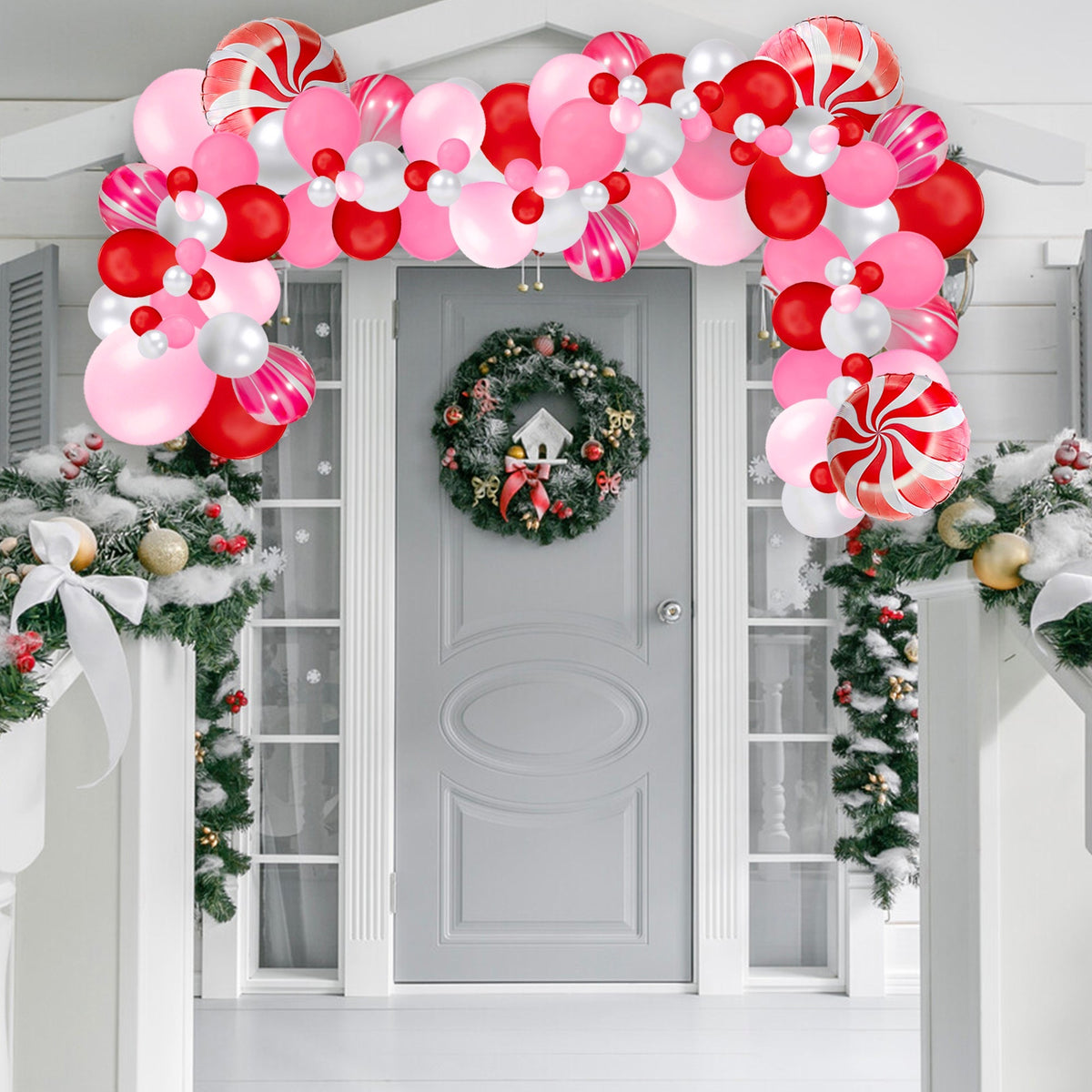 Ellie's Peppermint Red & Pink Christmas Balloon Garland Kit
